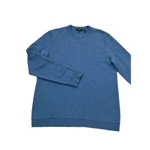 Theory Blue Size Large Cashmere Crew Neck Pullover Sweater Men's